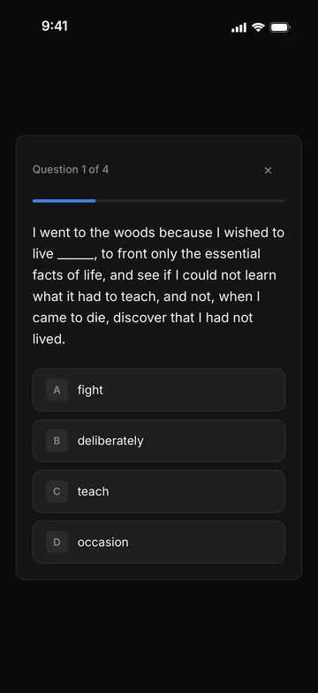 A four-choice quiz question about the text.